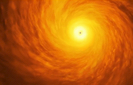A swirling vortex of golden light.
