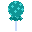 a teal lollipop